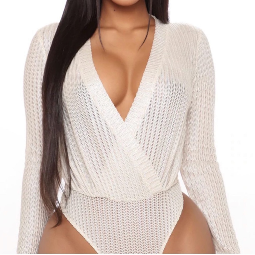 Shimmer low cut body suit
